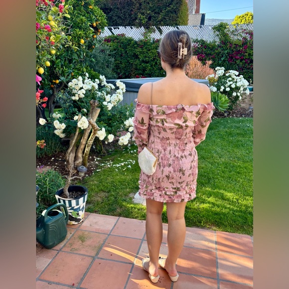 INTERMIX Smocked Floral Mini Dress | 99% OFF Retail - Picture 3 of 10